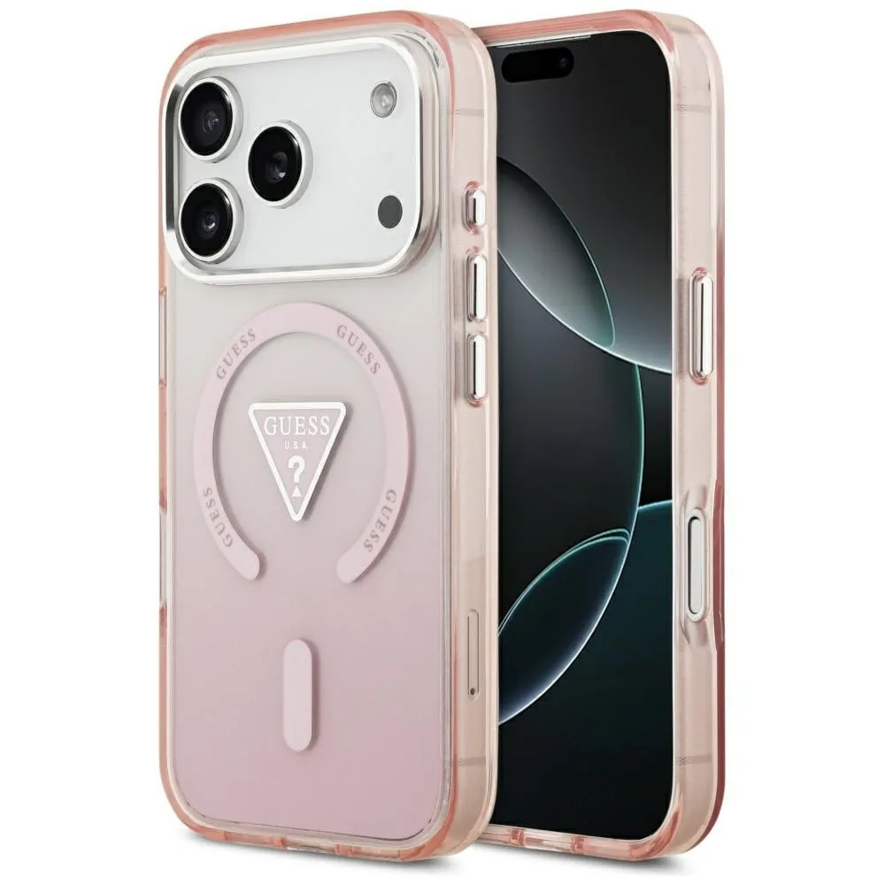 Kryt Guess IML Gradient Triangle Logo MagSafe Apple iPhone 17 Pro pink
