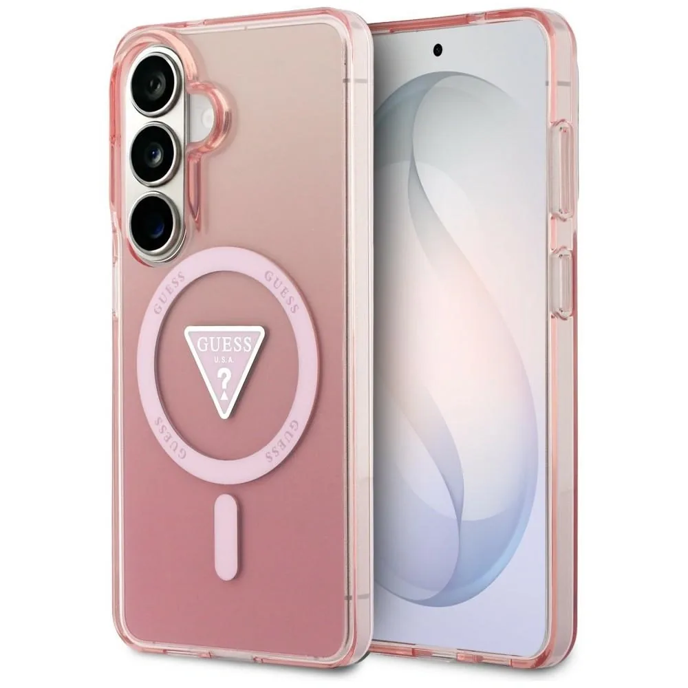 Kryt Guess IML Gradient Triangle MagSafe Samsung Galaxy S26 pink