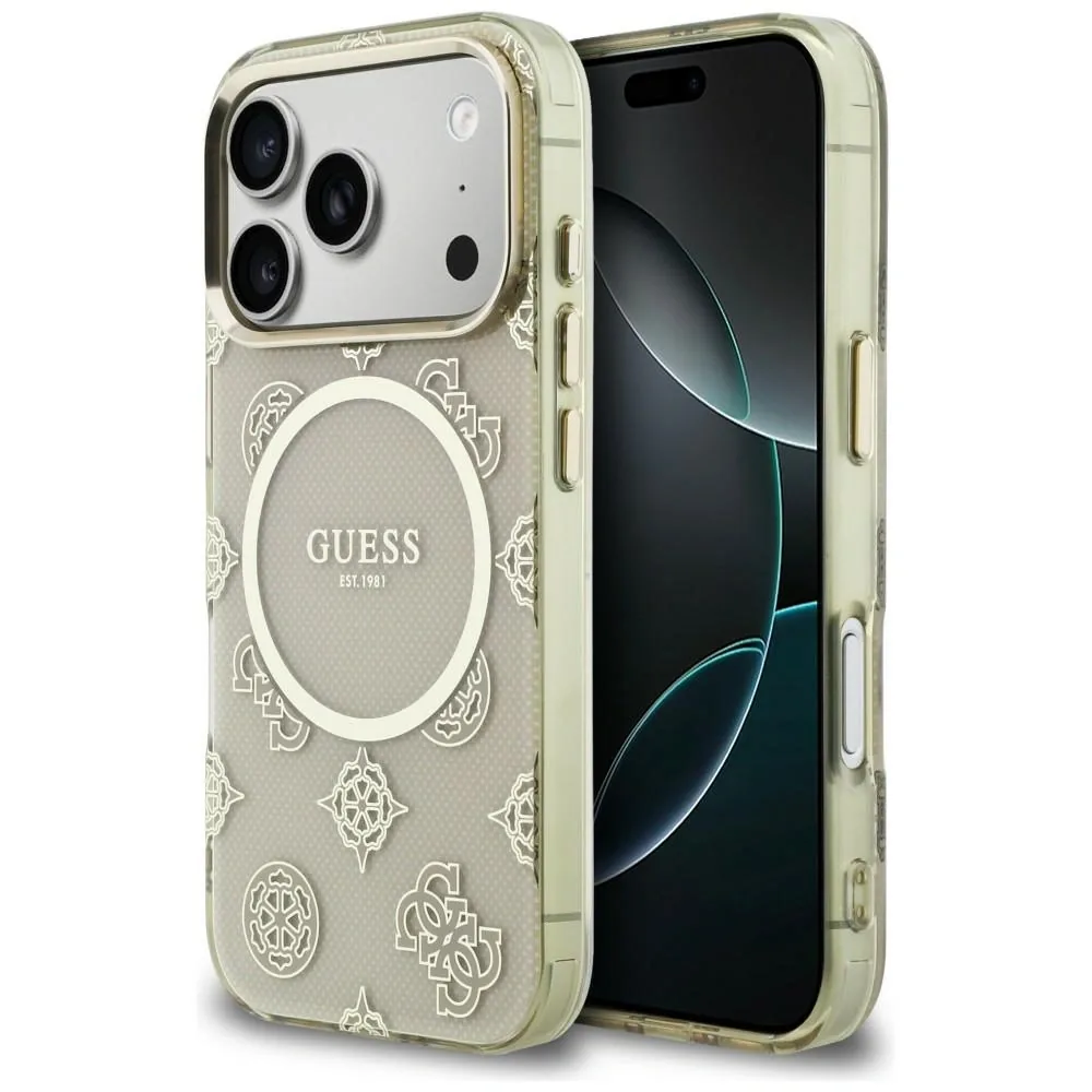 Kryt Guess IML Peony Dot MagSafe Apple iPhone 17 Pro beige