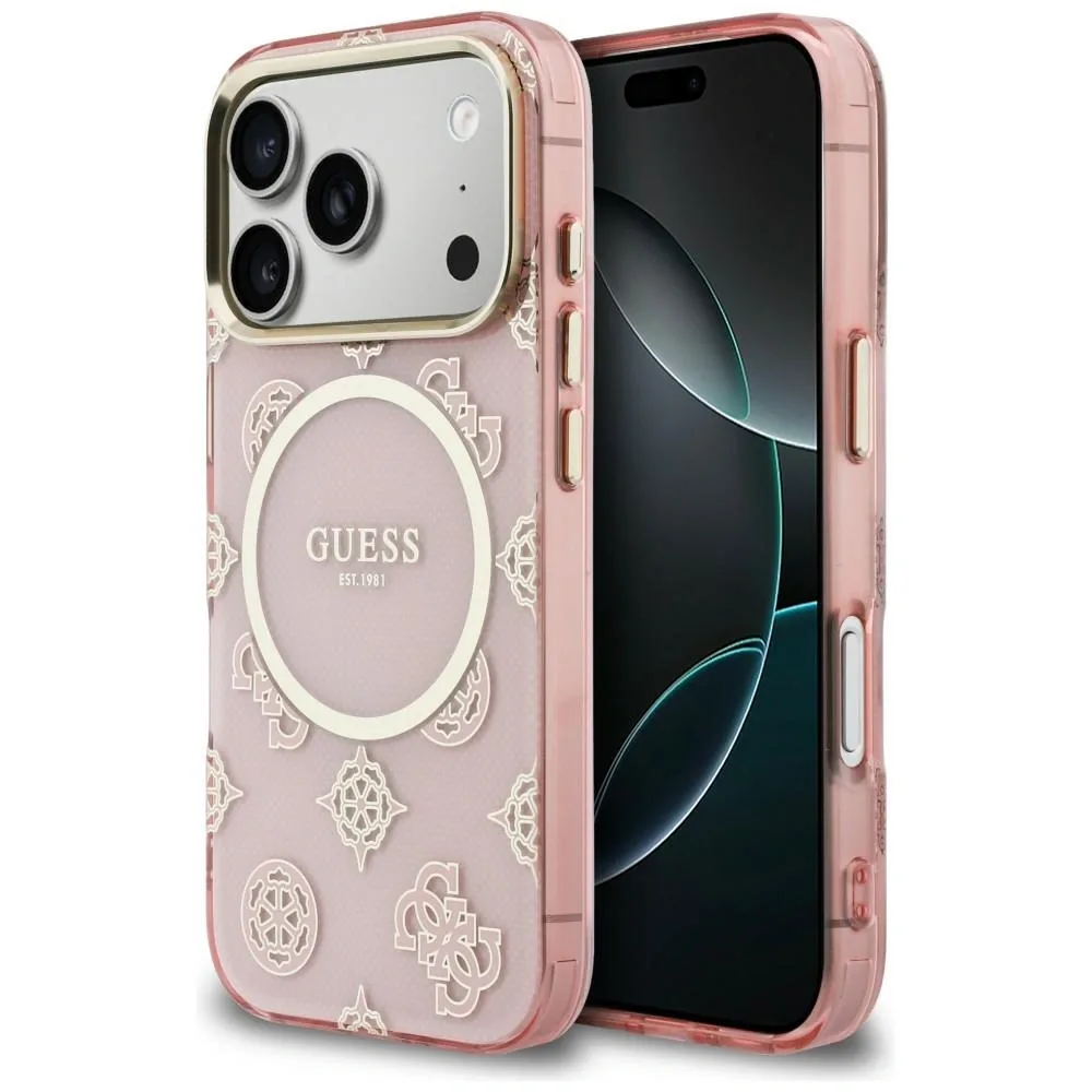 Kryt Guess IML Peony Dot MagSafe Apple iPhone 17 Pro pink