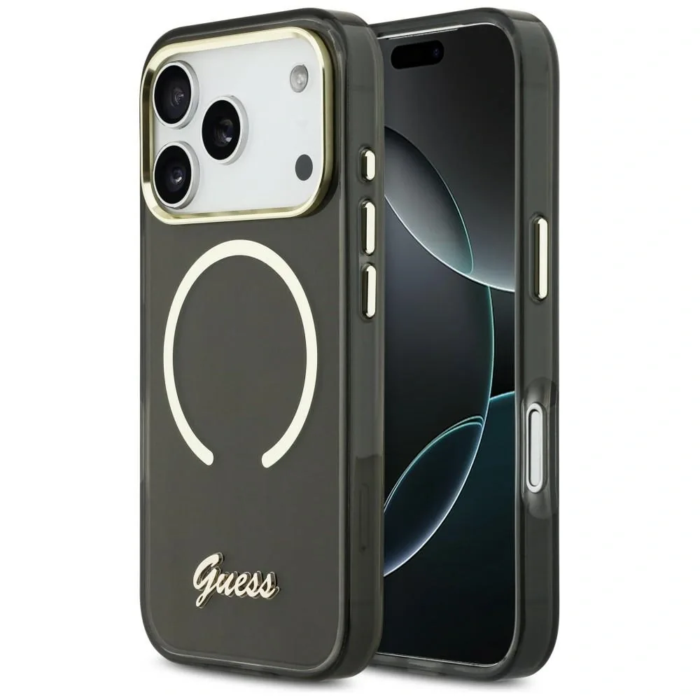 Kryt Guess IML Script Metal MagSafe Apple iPhone 17 Pro black