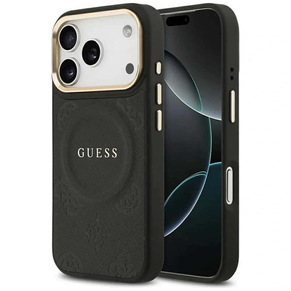 Kryt Guess Peony Hot Stamp MagSafe Apple iPhone 17 Pro black