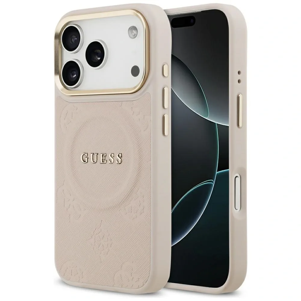 Kryt Guess Peony Hot Stamp MagSafe Apple iPhone 17 Pro pink
