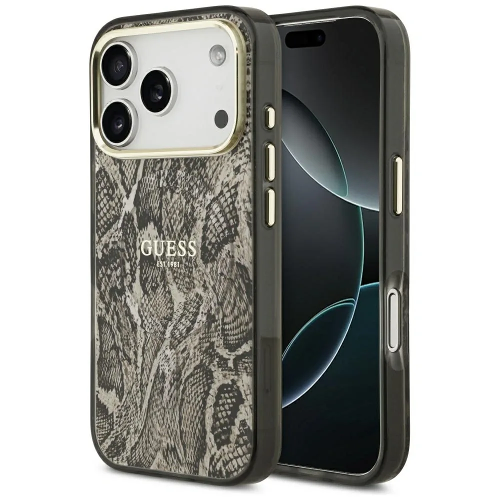 Kryt Guess Python Pattern MagSafe Apple iPhone 17 Pro Max brown