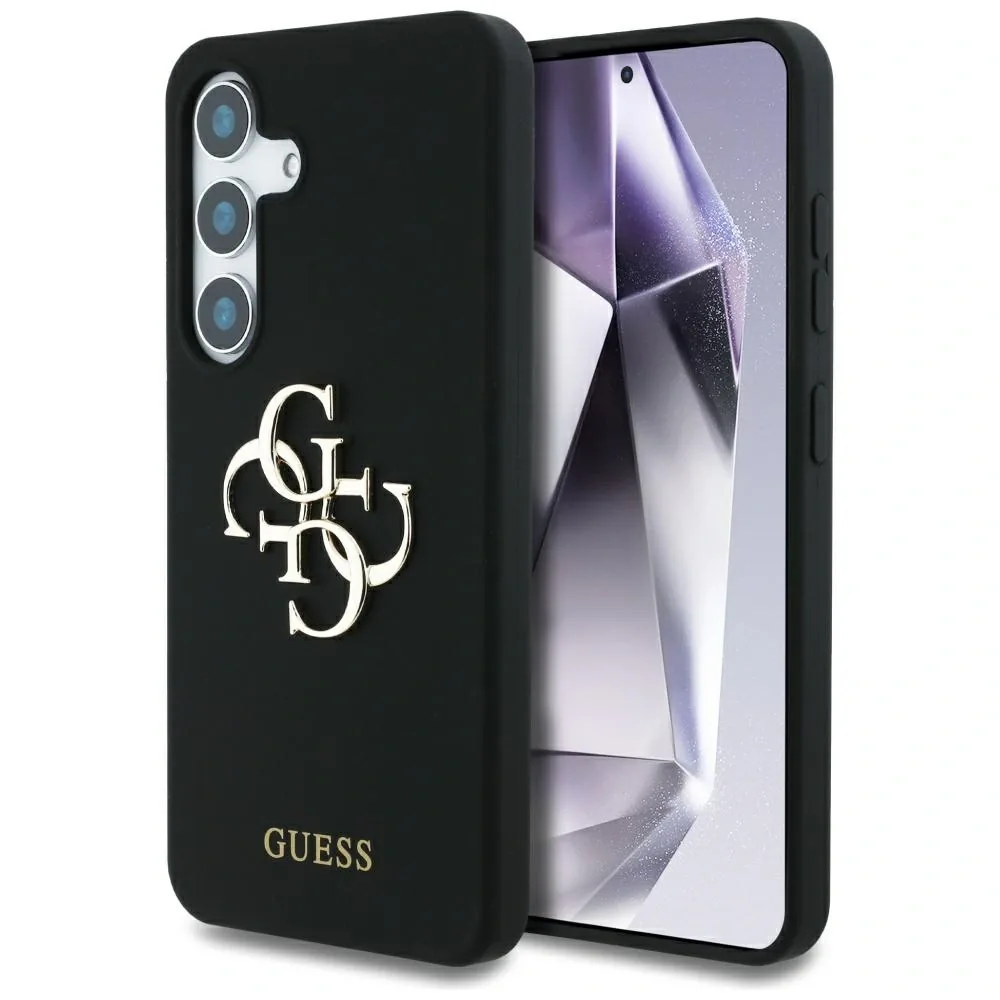 Kryt Guess Silicone Big 4G Logo Bottom Script Samsung Galaxy S25 black