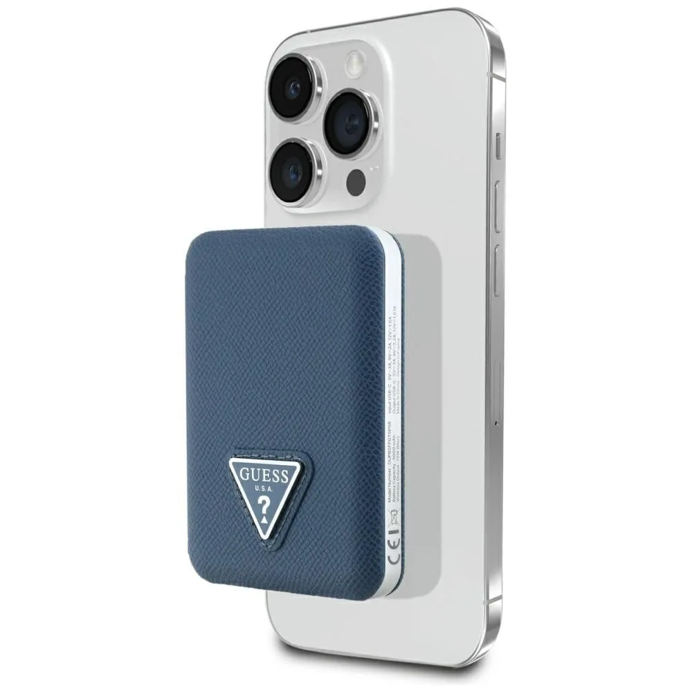 Induction Powerbank Guess Grained Triangle 5000mAh 15W USB-C MagSafe blue