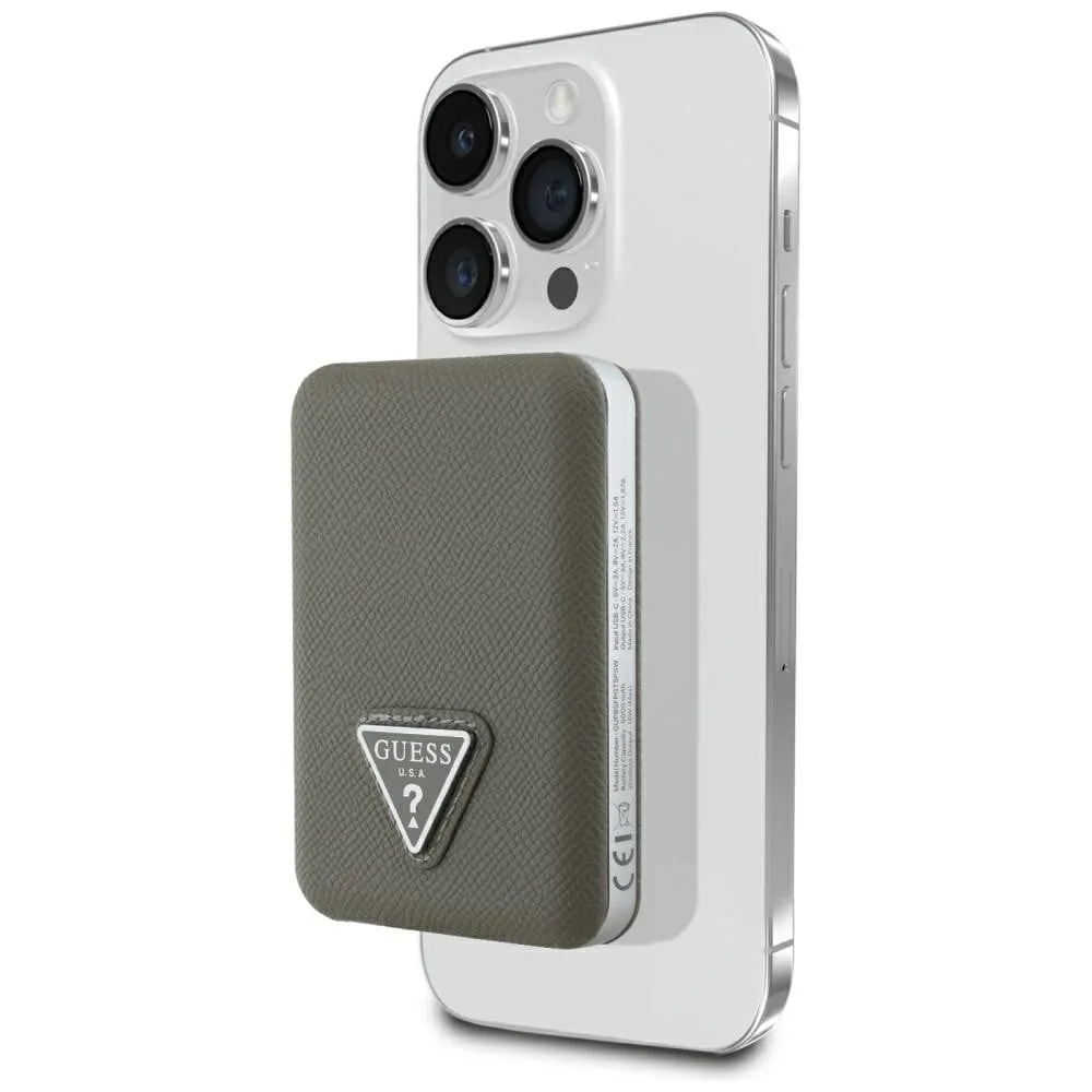 Induction Powerbank Guess Grained Triangle 5000mAh 15W USB-C MagSafe brown