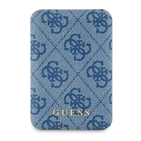 Induction Powerbank Guess GUPB5FP4EMGB 5000mAh 15W 4G Leather Metal Logo MagSafe blue