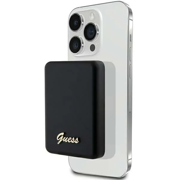 Induction Powerbank Guess GUPBM3ALGSGK 3000mAh 5W MagSafe Metal Script Logo black