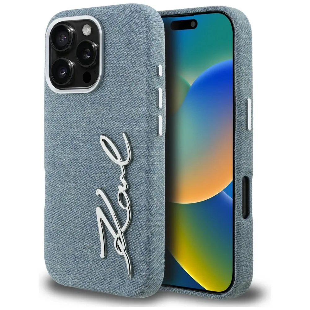 Kryt Karl Lagerfeld FW Jeans Signature Logo Apple iPhone 16 Pro Max blue