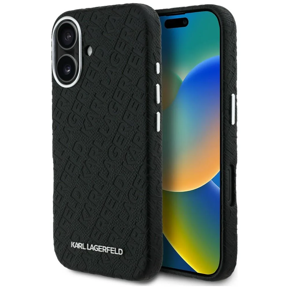 Kryt Karl Lagerfeld FW Stamped Karl MagSafe Apple iPhone 16 black