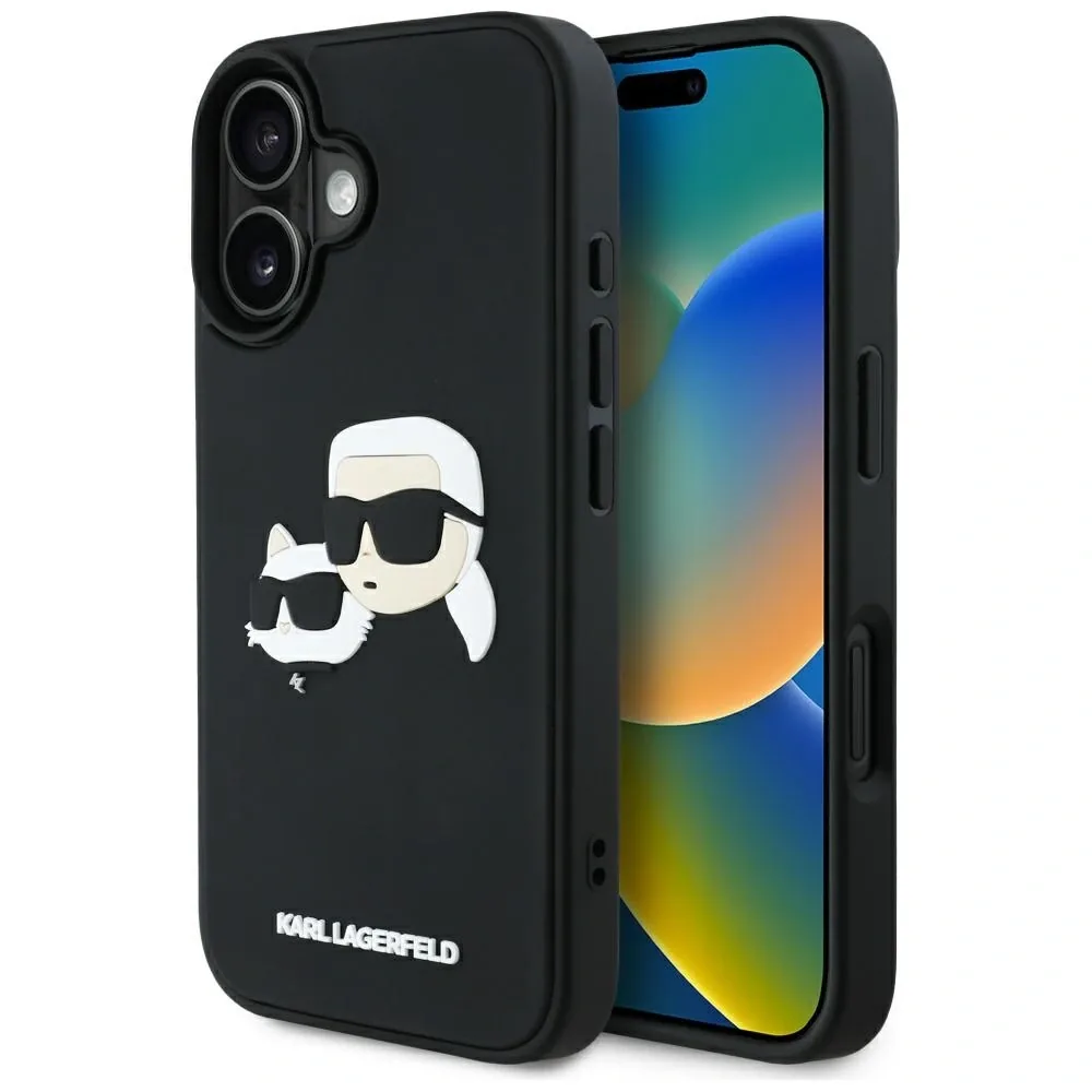 Kryt Karl Lagerfeld HC 3D Rubber Double Heads Apple iPhone 16 black