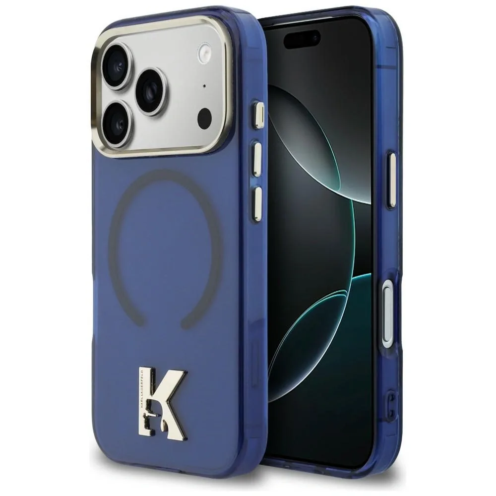 Kryt Karl Lagerfeld IML K Head Logo MagSafe Apple iPhone 17 Pro Max blue