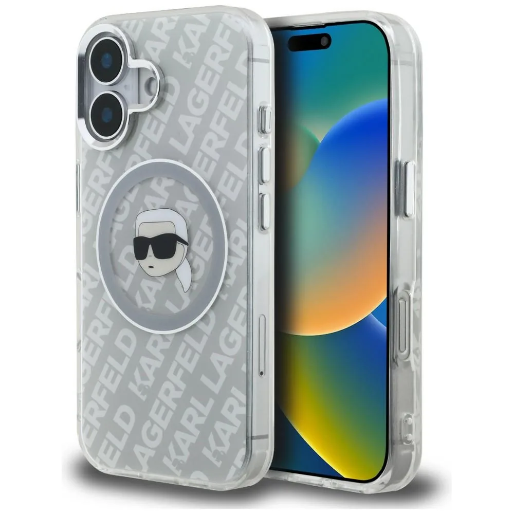 Kryt Karl Lagerfeld IML Karl Head Logo MagSafe Apple iPhone 16 grey