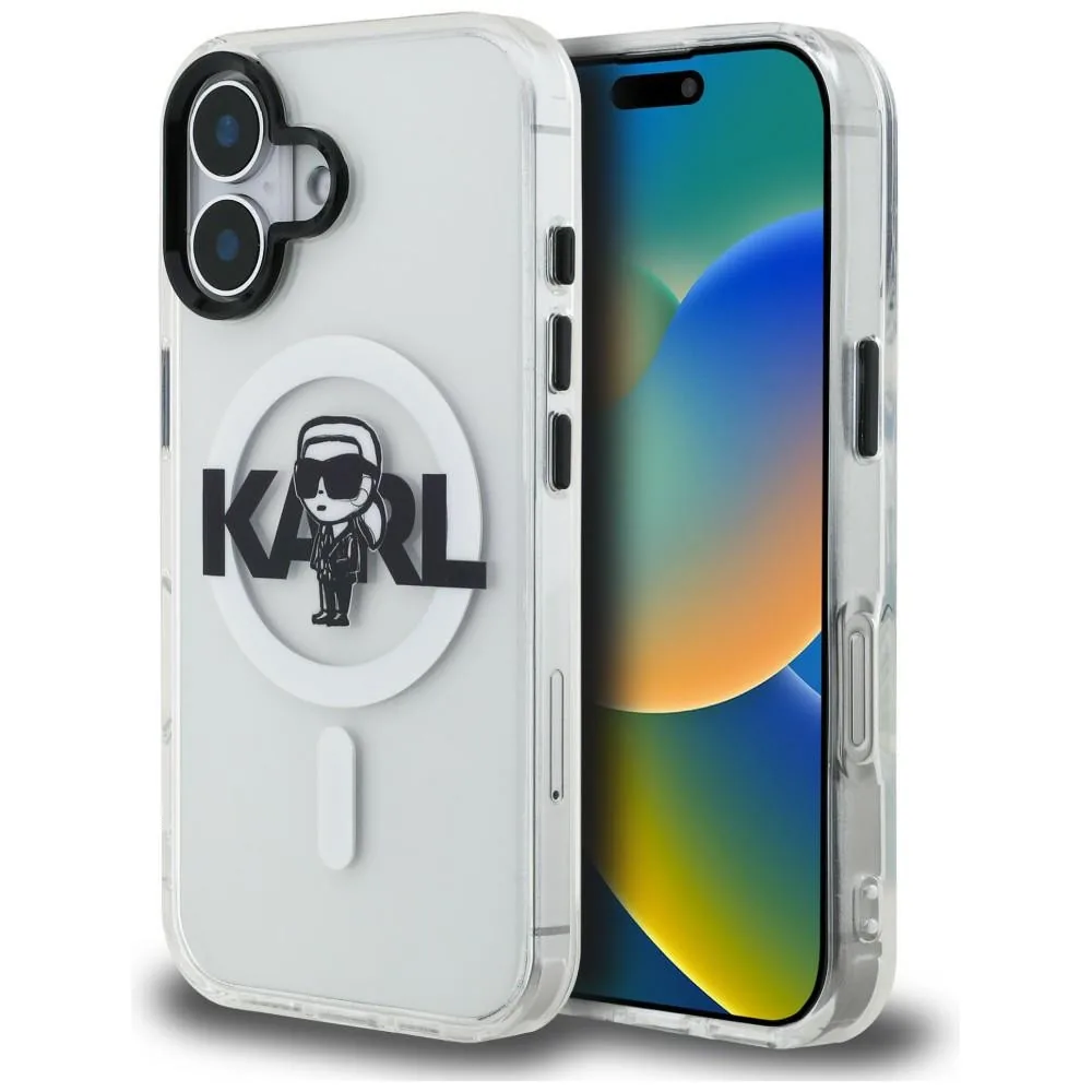 Kryt Karl Lagerfeld IML Karl Sketch Logo MagSafe Apple iPhone 16 clear