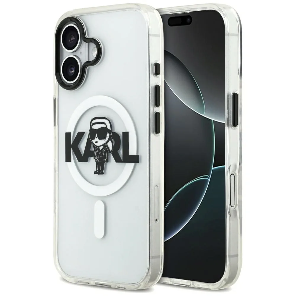 Kryt Karl Lagerfeld IML Karl Sketch Logo MagSafe Apple iPhone 17 clear