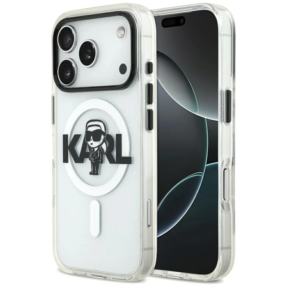 Kryt Karl Lagerfeld IML Karl Sketch Logo MagSafe Apple iPhone 17 Pro clear