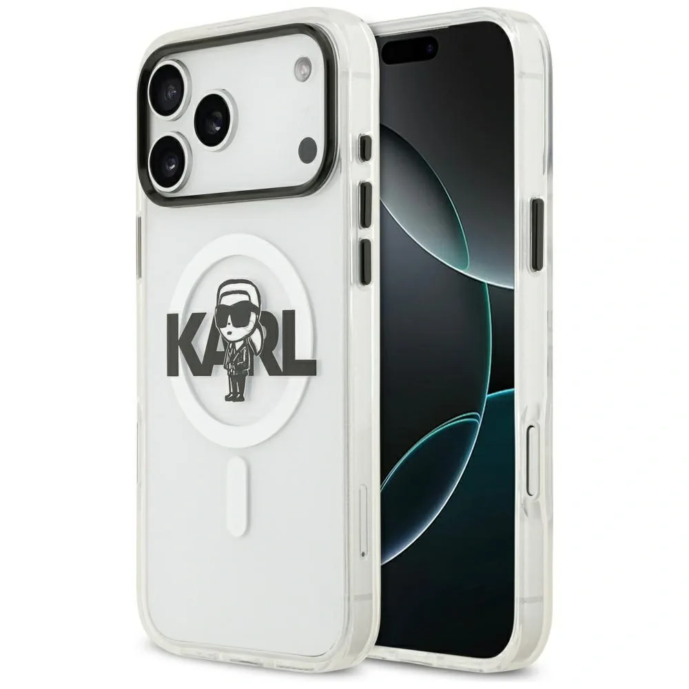 Kryt Karl Lagerfeld IML Karl Sketch Logo MagSafe Apple iPhone 17 Pro Max clear