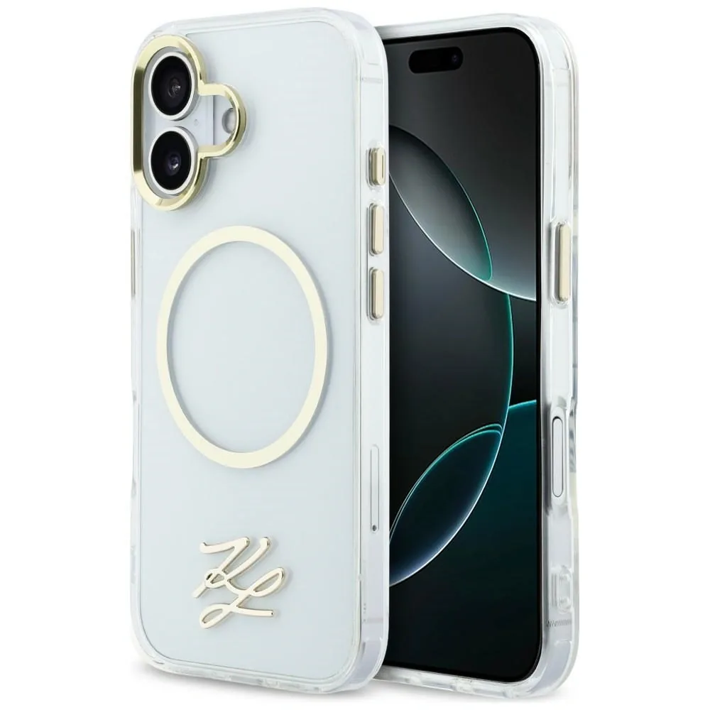 Kryt Karl Lagerfeld IML KL Script Logo MagSafe Apple iPhone 17 clear