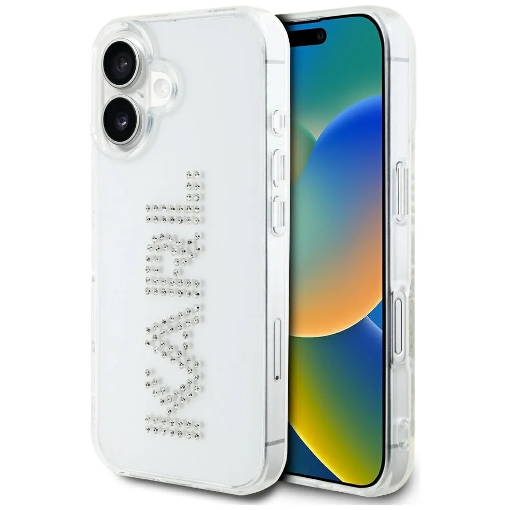 Kryt Karl Lagerfeld IML Rhinestones Logo Apple iPhone 16 clear
