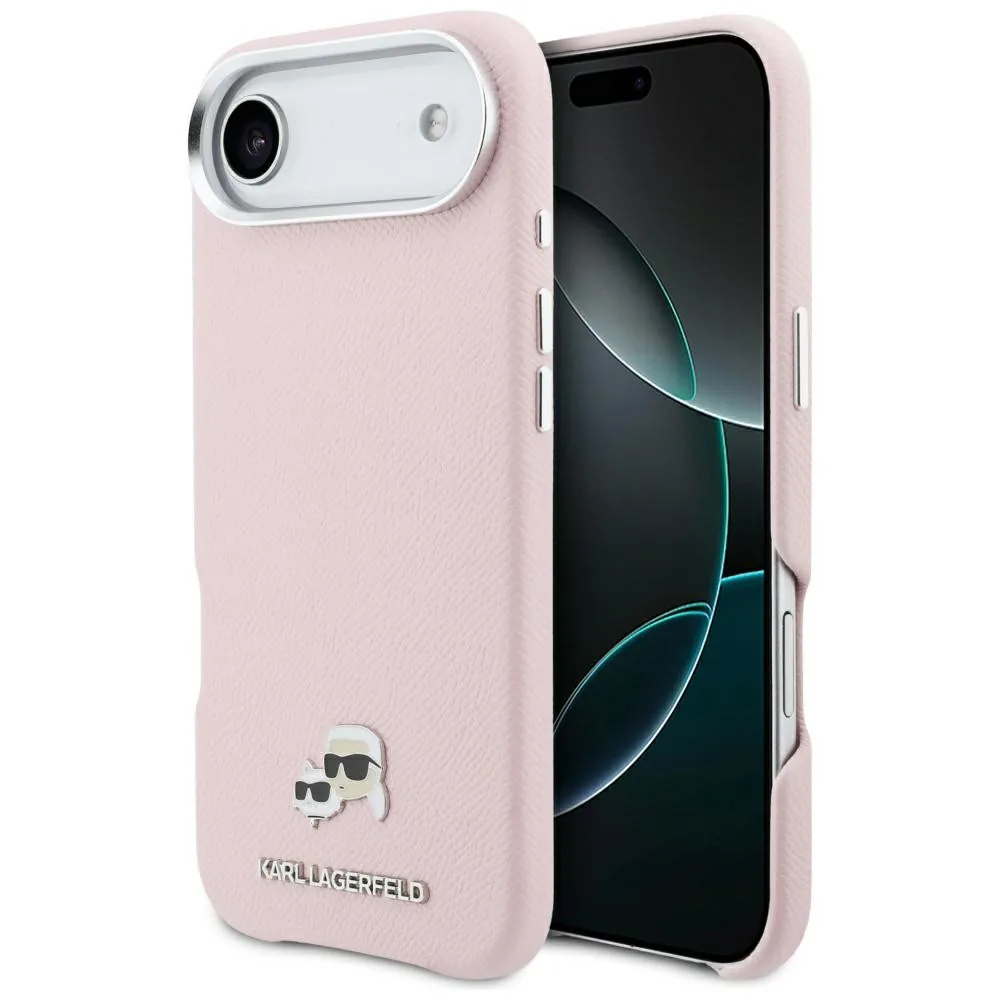 Kryt Karl Lagerfeld Karl & Choupette Head Pins Saffiano MagSafe Apple iPhone Air pink
