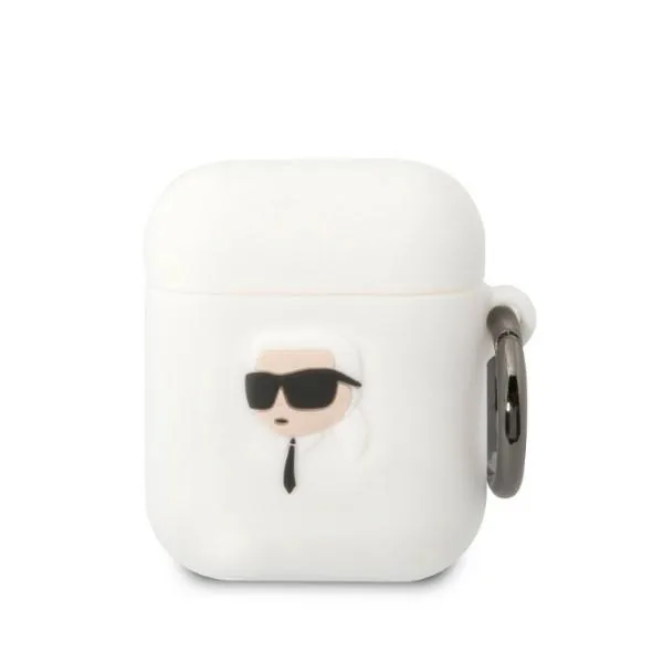 Kryt Karl Lagerfeld KLA2RUNIKH Apple AirPods 2/1 white Silicone Karl Head 3D