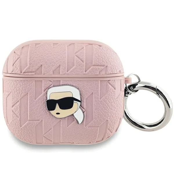 Kryt Karl Lagerfeld KLA3PGKIPP Apple AirPods 3 cover Monogram Karl Head pink