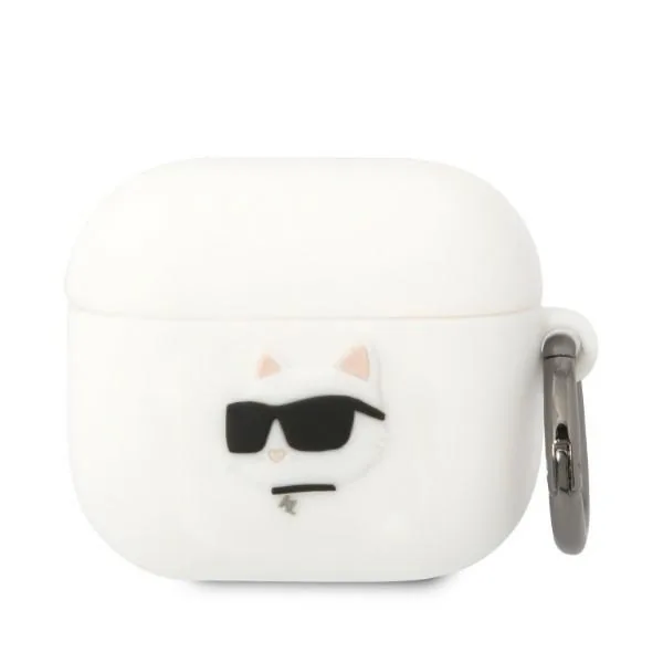 Kryt Karl Lagerfeld KLA3RUNCHH Apple AirPods 3 cover white Silicone Choupette Head 3D