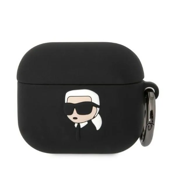Kryt Karl Lagerfeld KLA3RUNIKK Apple AirPods 3 cover black Silicone Karl Head 3D