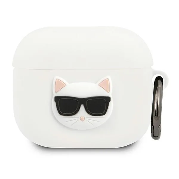 Kryt Karl Lagerfeld KLACA3SILCHWH Apple AirPods 3 cover white Silicone Choupette