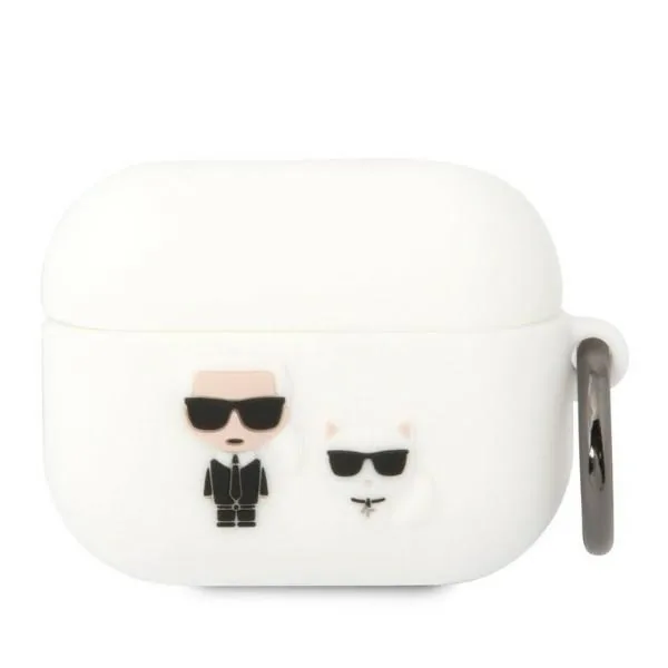 Kryt Karl Lagerfeld KLACAPSILKCW Apple AirPods Pro cover white Silicone Karl & Choupette