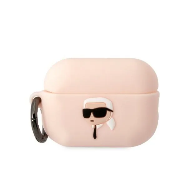 Kryt Karl Lagerfeld KLAP2RUNIKP Apple AirPods Pro 2 cover pink Silicone Karl Head 3D