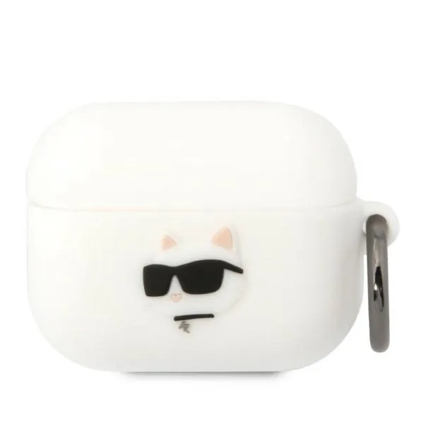 Kryt Karl Lagerfeld KLAPRUNCHH Apple AirPods Pro cover white Silicone Choupette Head 3D