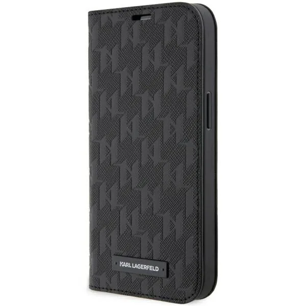Kryt Karl Lagerfeld KLBKP14LSAKLHPK Apple iPhone 14 Pro bookcase black Saffiano Monogram