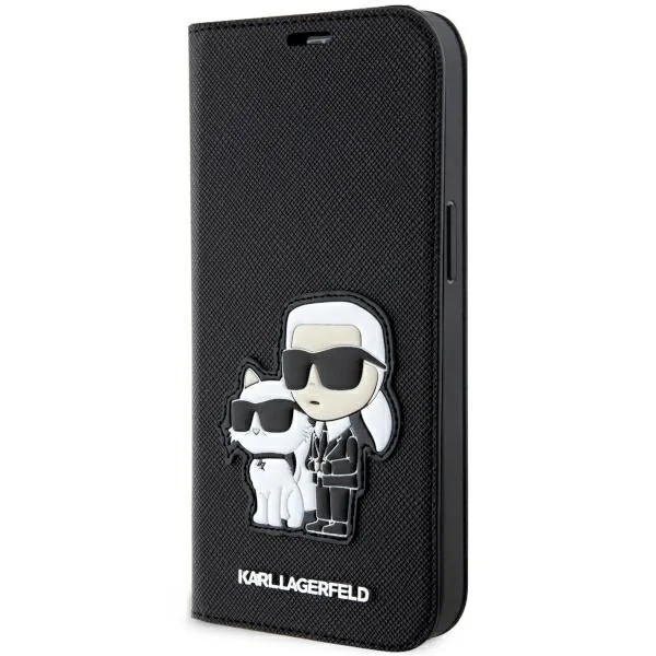 Kryt Karl Lagerfeld KLBKP14LSANKCPK Apple iPhone 14 Pro bookcase black Saffiano Karl & Choupette