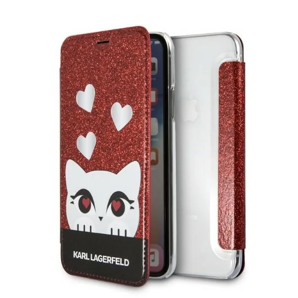 Kryt Karl Lagerfeld KLFLBKPXVDCRE Apple iPhone XS/X red book Valentine