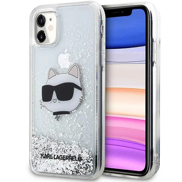 Kryt Karl Lagerfeld KLHCN61LNCHCS Apple iPhone 11/XR silver hardcase Glitter Choupette Head
