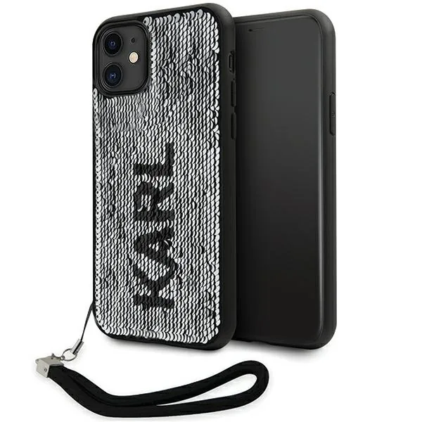 Kryt Karl Lagerfeld KLHCN61PSQRKS Apple iPhone 11/XR silver hardcase Sequins Cord