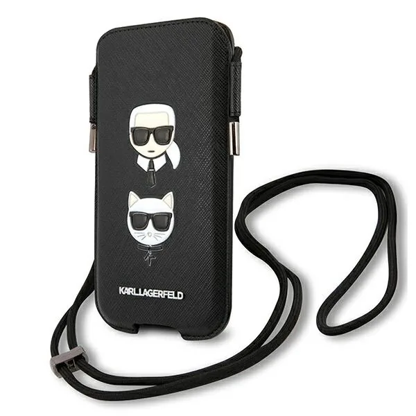 Kryt Karl Lagerfeld KLHCP12LOPHKCK 6.7 inch black hardcase Saffiano Ikonik Karl&Choupette Head
