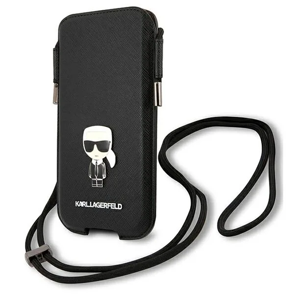 Kryt Karl Lagerfeld KLHCP12LOPHKMK 6.7 inch black hardcase Saffiano Ikonik