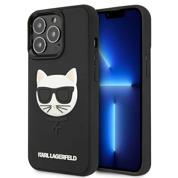 Kryt Karl Lagerfeld KLHCP13LCH3DBK Apple iPhone 13 Pro black hardcase 3D Rubber Choupette