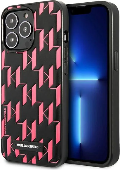 Kryt Karl Lagerfeld KLHCP13LMNMP1P Apple iPhone 13 Pro hardcase pink Monogram Plaque