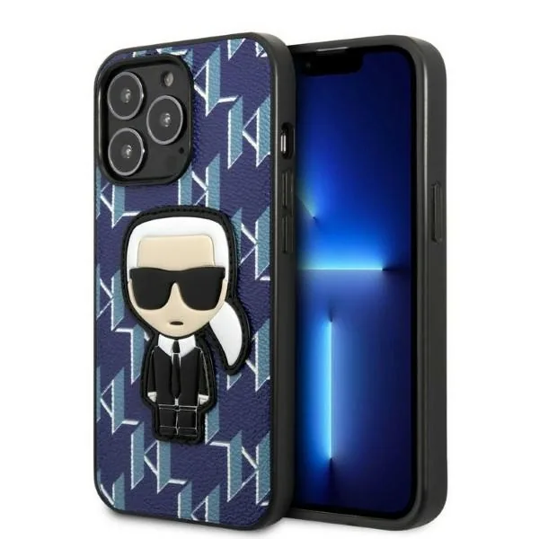 Kryt Karl Lagerfeld KLHCP13LPMNIKBL Apple iPhone 13 Pro hardcase blue Monogram Ikonik Patch