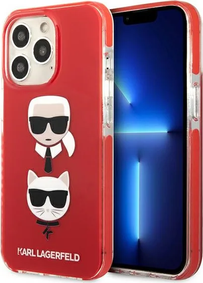 Kryt Karl Lagerfeld KLHCP13LTPE2TR Apple iPhone 13 Pro hardcase red Karl&Choupette Head