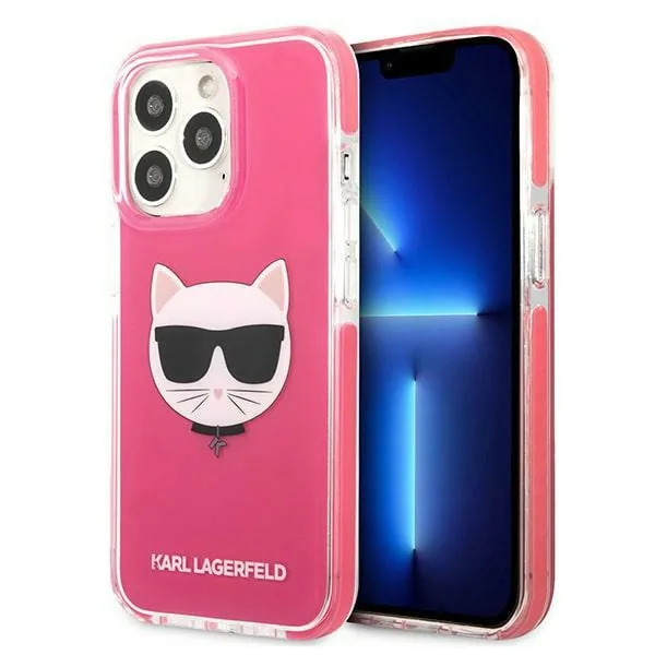 Kryt Karl Lagerfeld KLHCP13LTPECPI Apple iPhone 13 Pro hardcase fuschia Choupette Head
