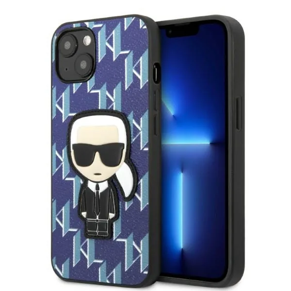 Kryt Karl Lagerfeld KLHCP13MPMNIKBL Apple iPhone 13 hardcase blue Monogram Ikonik Patch