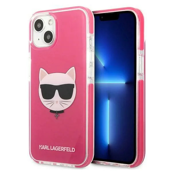 Kryt Karl Lagerfeld KLHCP13MTPECPI Apple iPhone 13 hardcase fuschia Choupette Head