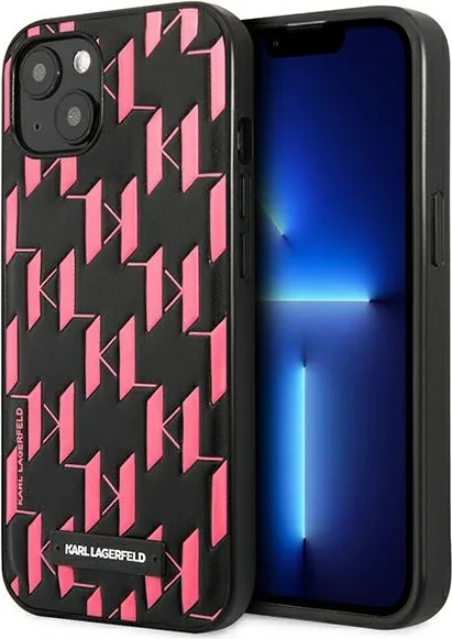 Kryt Karl Lagerfeld KLHCP13SMNMP1P Apple iPhone 13 mini hardcase pink Monogram Plaque