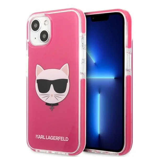 Kryt Karl Lagerfeld KLHCP13STPECPI Apple iPhone 13 mini hardcase fuschia Choupette Head
