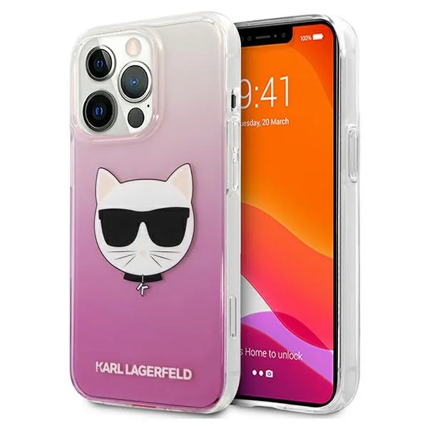 Kryt Karl Lagerfeld KLHCP13XCTRP Apple iPhone 13 Pro Max hardcase pink Choupette Head